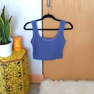 Velvet Ribbed Cropped Tank Top